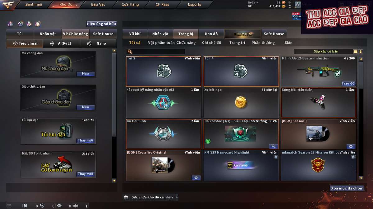 shop acc cf uy tin gia re